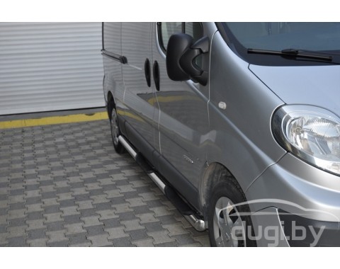 Боковые пороги трубы "Delux" для Nissan Primastar длинная база